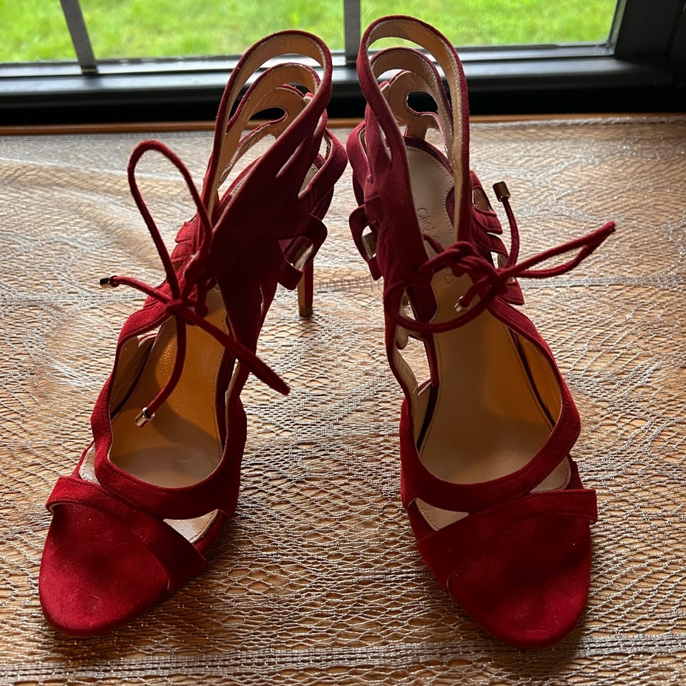 Chelsea Paris Burgundy Suede Burgundy Gladiator Sandals